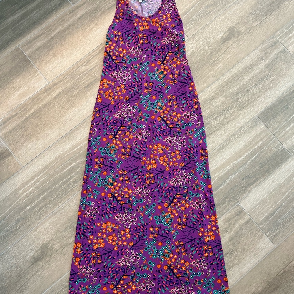 Vibrant Purple Floral Maxi Dress
